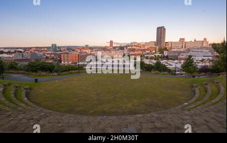 Sheffield Skyline et Amphitheatre Banque D'Images