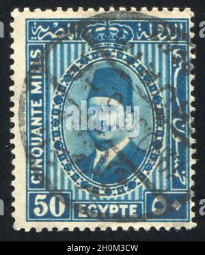 Egypte - VERS 1927 : timbres par l'Égypte, montre le roi Fuad, vers 1927. Banque D'Images