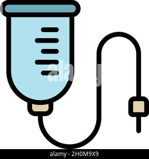 Icône compte-gouttes de l'hôpital.Contour hôpital dropper vecteur icône couleur plat isolé Illustration de Vecteur