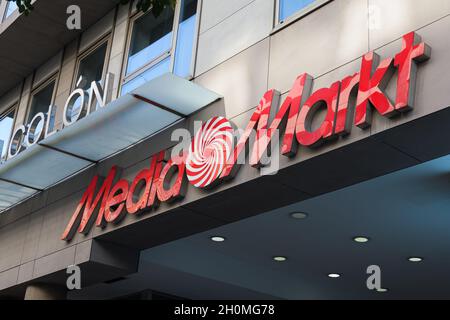 VALENCIA, ESPAGNE - 07 OCTOBRE 2021: Media Markt est une chaîne multinationale allemande de magasins vendant de l'électronique grand public Banque D'Images