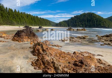 Magnifique baie San Josef, parc provincial Cape Scott, île de Vancouver, C.-B., Canada Banque D'Images