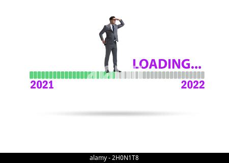 Concept de transition de l'année 2021 à 2022 Banque D'Images