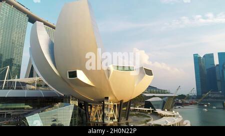 Vue aérienne de Marina Bay Sands Singapour.Prise de vue.Vue aérienne de la ville de Singapour Skyline avec Marina Bay Sands. Banque D'Images