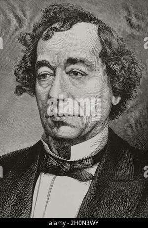 Benjamin Disraeli (1804-1881).Homme d'État et romancier britannique.Deux fois Premier ministre du Royaume Uni (1868, 1874-1880).Chef du conservateur Banque D'Images