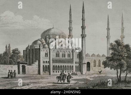 Empire ottoman. Turquie. Constantinople (aujourd'hui Istanbul). La Mosquée Suleymaniye (1550-1557). Il a été provoqué par Suleyman le magnifique et le design Banque D'Images