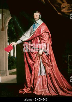 Cardinal Armand Jean du Plessis (1585-1642) connu sous le nom de Cardinal de Richelieu. Religieux et homme d'État français. Il était ministre en chef du roi Louis XIII Banque D'Images