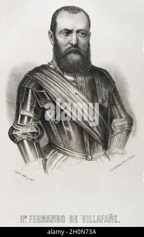 Hernando de Villafaña.Commandant espagnol et conseiller municipal de Leon, XVIIe siècle.Chevalier de l'ordre de Santiago.Portrait.Illustration Banque D'Images