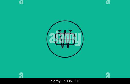 LOGO « LETTRES SW » AVEC EFFET D'ESPACE NÉGATIF POUR UNE UTILISATION SUR ILLUSTRATION Illustration de Vecteur