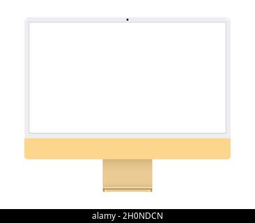 Nouveau modèle d'écran d'ordinateur imac moderne, illustration de stock vectorielle au design plat Illustration de Vecteur