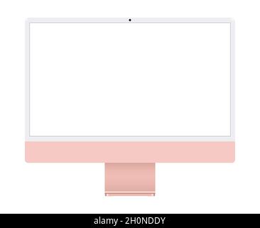 Nouveau modèle d'écran d'ordinateur imac moderne, illustration de stock vectorielle au design plat Illustration de Vecteur