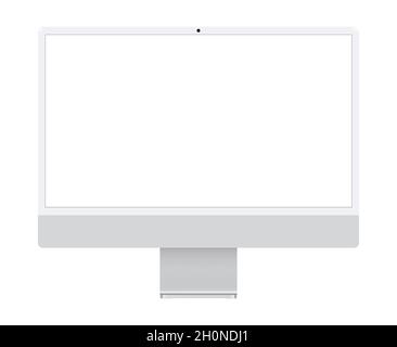 Nouveau modèle d'écran d'ordinateur imac moderne, illustration de stock vectorielle au design plat Illustration de Vecteur