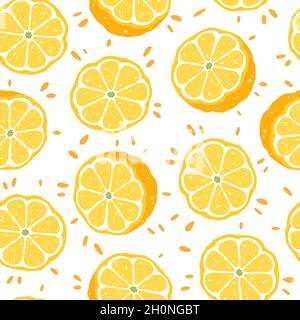 Motif sans couture avec tranches de citrons.Illustration vectorielle Illustration de Vecteur