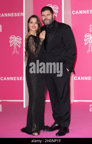 Ivana Lotito et Salvatore Esposito assistent à la cérémonie de clôture lors de la 4ème édition du Festival International de Cannes (Canneseries) à Cannes, le 13 octobre 2021, en France.Photo de David Niviere/ABACAPRESS.COM Banque D'Images
