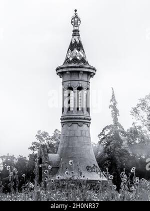 Photo en niveaux de gris du Musée de l'eau au Mexique Banque D'Images