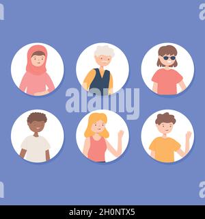 diversité multiraciale des personnes Illustration de Vecteur