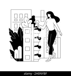 Illustration vectorielle de concept abstrait ville verte verticale. Illustration de Vecteur
