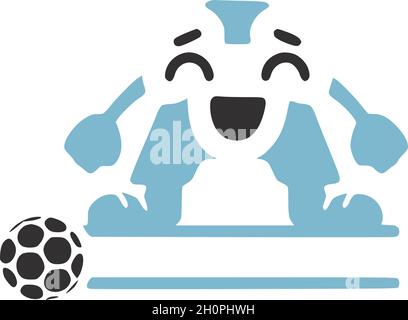 Happy Letter un joueur de football de personnage monogramme personnalisé, logo vectoriel, emblèmes ou dessin initial. Illustration de Vecteur