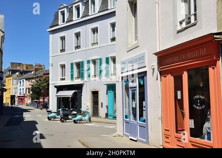 Ile Belle Ile en Mer (au large de la Bretagne, au nord-ouest de la France) : ville du Palais Banque D'Images