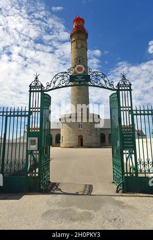 Île de ÒBelle Ile en Mer (au large des côtes de la Bretagne, au nord-ouest de la France) : le phare de Goulphar Banque D'Images