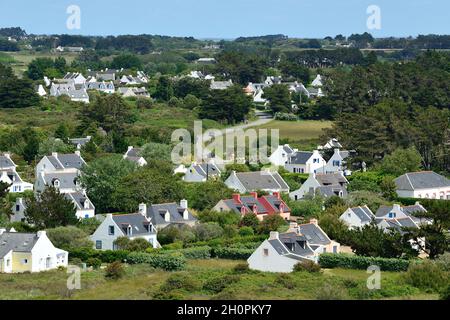 Île de ÒBelle Ile en Mer (au large des côtes de Bretagne, nord-ouest de la France) : vue d'ensemble du phare de Goulphar Banque D'Images