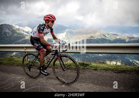 9 septembre 2017, Alto de l'Angliru, Espagne; Cyclisme, Vuelta a Espana Stage 20; Darwin Atapuma. Banque D'Images