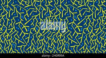 Simple sans couture Blue Sky Water Drops Yellow lignages Résumé géométrique d'arrière-plan motif Vector Art Illustration de Vecteur