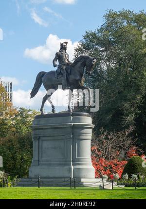 Statue de George Washington dans le Jardin Public de Boston Banque D'Images