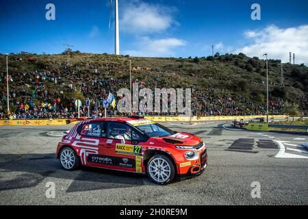 27 Camilli Eric (fra), Vilmot Maxime (fra), Sports & You, Citroën C3, action pendant le RACC Rally Catalunya de Espana, 11ème tour de la FIA WRC 2021, FIA World Rally Championship, du 14 au 17 octobre 2021 à Salou, Catalogne, Espagne - photo Nikos Katikis / DPPI Banque D'Images