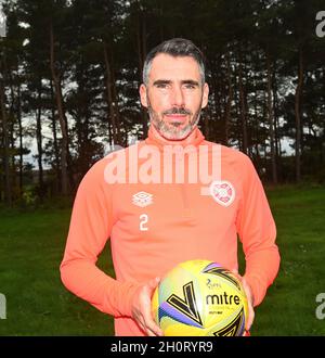 Centre sportif Oriam Riccarton, Édimbourg.Ecosse Royaume-Uni.14 octobre 21.Coeurs Michael Smith Conférence de presse pour le match des Rangers .Crédit : eric mccowat/Alay Live News Banque D'Images