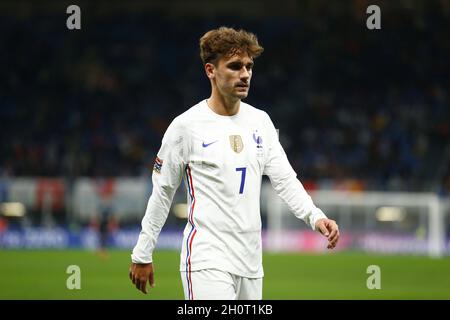 Antoine Griezmann (FRA), 10 OCTOBRE 2021 - football : finale de la Ligue des Nations de l'UEFA entre l'Espagne 1-2 France au Stadio San Siro à Milan, Italie.(Photo de Mutsu Kawamori/AFLO) Banque D'Images