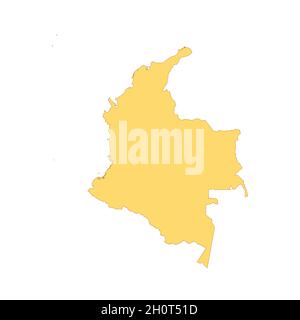 Élément de ligne de couleur de carte Colombie.Frontière du pays.Élément de conception UI UX GUI.Contour modifiable. Illustration de Vecteur