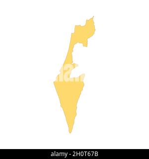 Elément de ligne de couleur de carte Israël.Frontière du pays.Élément de conception UI UX GUI.Contour modifiable. Illustration de Vecteur