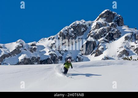 Conditions parfaites pour le freeride dans les Alpes d'Allgäu Banque D'Images