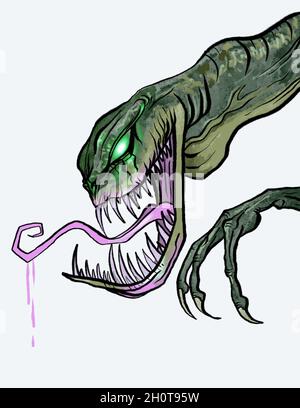 une illustration hideous droiement monstre dessinée à la main Banque D'Images