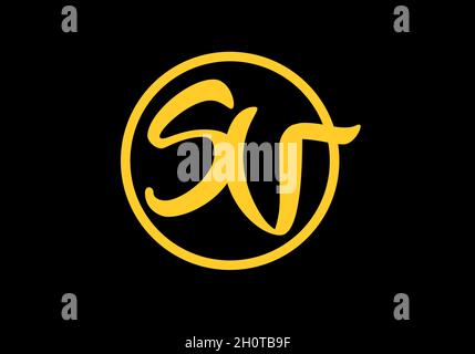 Lettre SV initiale en forme de cercle Illustration de Vecteur