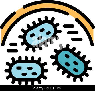 Icône de défense antivirale.Contour antiviral défense vecteur icône couleur plat isolé Illustration de Vecteur