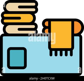 Icône de vêtement de charité.Contour de l'œuvre de charité vecteur de vêtement icône couleur plat isolé Illustration de Vecteur