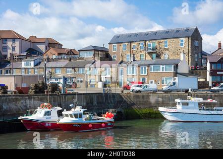 Bateaux de pêche dans Seahouses Harbour North Sunderland Harbour Northumberland Coast Seahouses England GB UK Europe Banque D'Images