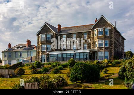 Housel Bay Hotel sur le South West Coast Path près de Lizard point dans le sud de Cornwall Angleterre Royaume-Uni. Banque D'Images