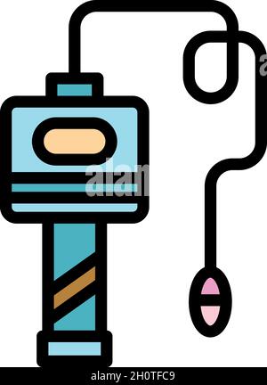 Icône de l'endoscope chirurgical.Contour de l'endoscope chirurgical vecteur icône couleur plat isolé Illustration de Vecteur