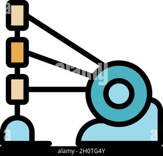 Icône d'équipement de métier à tisser.Contour équipement de métier à tisser vecteur icône couleur plat isolé Illustration de Vecteur