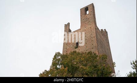 Tour Dona et tour Grimaldi : les deux tours anciennes de Rovigo en Italie Banque D'Images