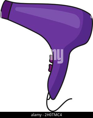 Sèche-cheveux ou sèche-cheveux pour salon de coiffure, sécher dans un symbole violet vectoriel Illustration de Vecteur