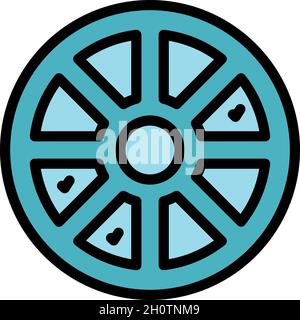 Icône de chiffrement de roue.Icône vectorielle de vecteur de chiffrement de roue, couleur isolée à plat Illustration de Vecteur