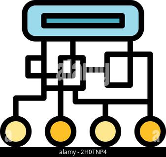 Affiche l'icône de chiffrement.Contour acces l'icône de vecteur de chiffrement couleur isolée à plat Illustration de Vecteur