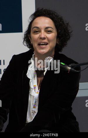 Turin, Italie.14 octobre 2021.Le philosophe et écrivain brésilien Marcia Tiburi (Márcia Angelita Tiburi) est invité de 2021 Torino Book Fair.Credit: Marco Destefanis/Alamy Live News Banque D'Images