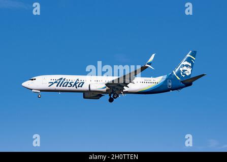 Alaska Airlines Boeing 737 MAX 900ER N267AK Jet Airplane Banque D'Images