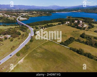 Paysage par drone de montagne en Toscane Banque D'Images