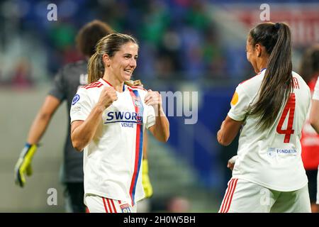 Lyon, France.14 octobre 2021. Lors du deuxième match de football de l'UEFA Womens Champions League Group entre l'Olympique Lyonnais et le SL Benfica au stade Groupama de Lyon, France.Crédit: SPP Sport presse photo./Alamy Live News Banque D'Images