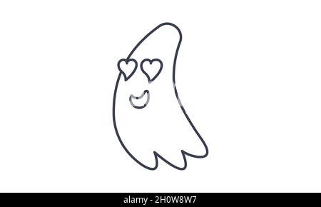 Icône Ghost in Love.Icône simple pour les sites Web, la conception Web, l'application mobile, les graphiques d'information sur fond blanc Illustration de Vecteur